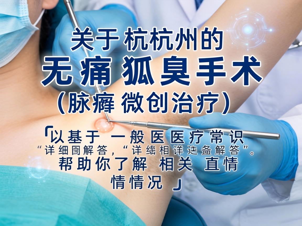 关于杭州的无痛狐臭手术（腋臭微创治疗）以下是基于一般医疗常识的详细解答，帮助你了解相关情况