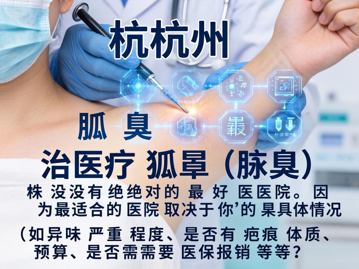 在杭州，治疗狐臭（腋臭）并没有绝对的最好医院，因为最适合的医院取决于你的具体情况（如异味严重程度、是否有疤痕体质、预算、是否需要医保报销等）