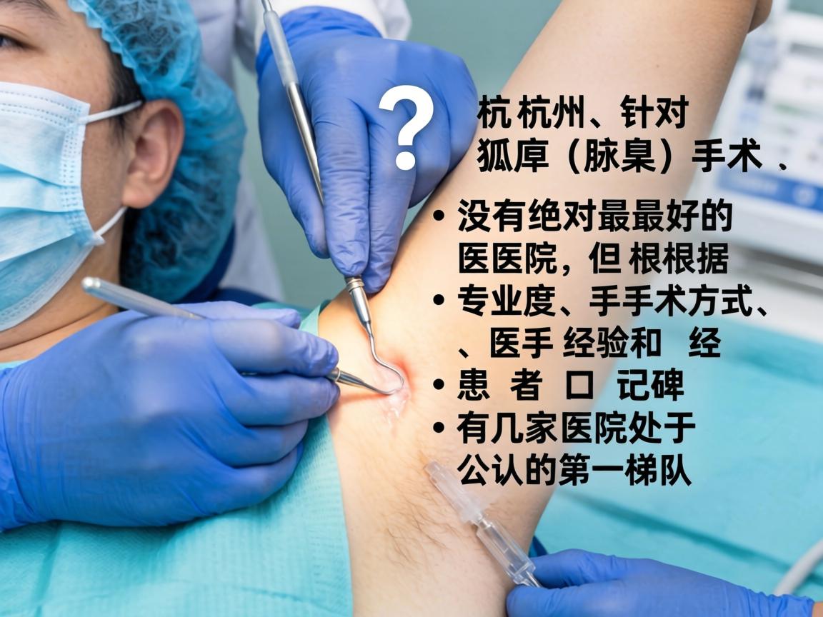 这是一个非常具体且注重实际效果的问题。在杭州，针对狐臭（腋臭）手术，没有绝对最好的医院，但根据专业度、手术方式、医生经验和患者口碑，有几家医院处于公认的第一梯队