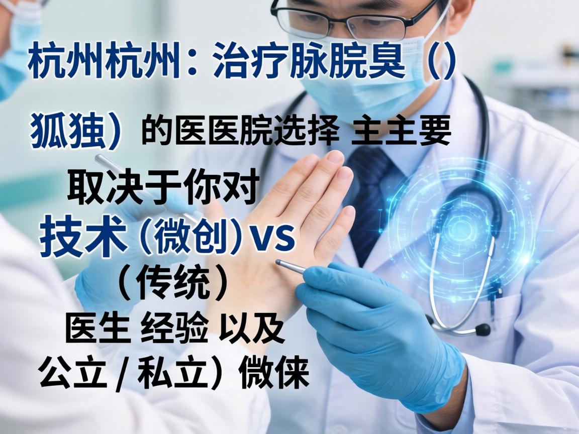 在杭州，治疗腋臭（狐臭）的医院选择主要取决于你对技术（微创 vs 传统）医生经验以及公立/私立的偏好