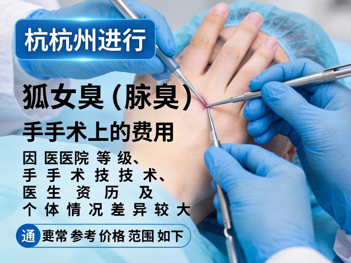 在杭州进行狐臭（腋臭）手术的费用因医院等级、手术技术、医生资历及个体情况差异较大，通常参考价格范围如下