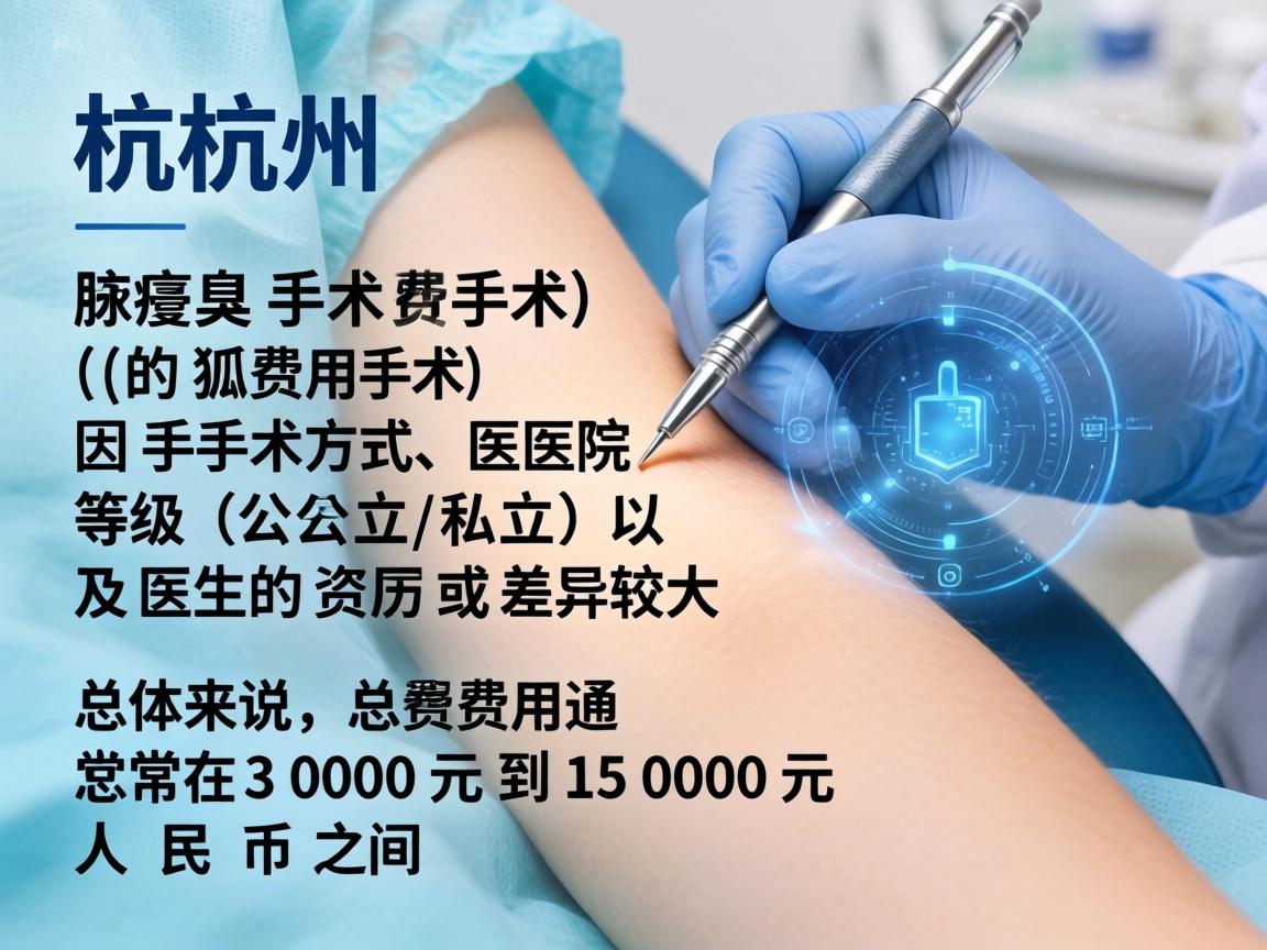 在杭州,腋臭手术(狐臭手术)的费用因手术方式、医院等级(公立/私立)以及医生的资历而差异较大。总体来说,总费用通常在3000元到15000元人民币之间 在杭州,腋臭手术(狐臭手术)的费用因手术方式、医院等级(公立/私立)以及医生的资历而差异较大。总体来说,总费用通常在3000元到15000元人民币之间
