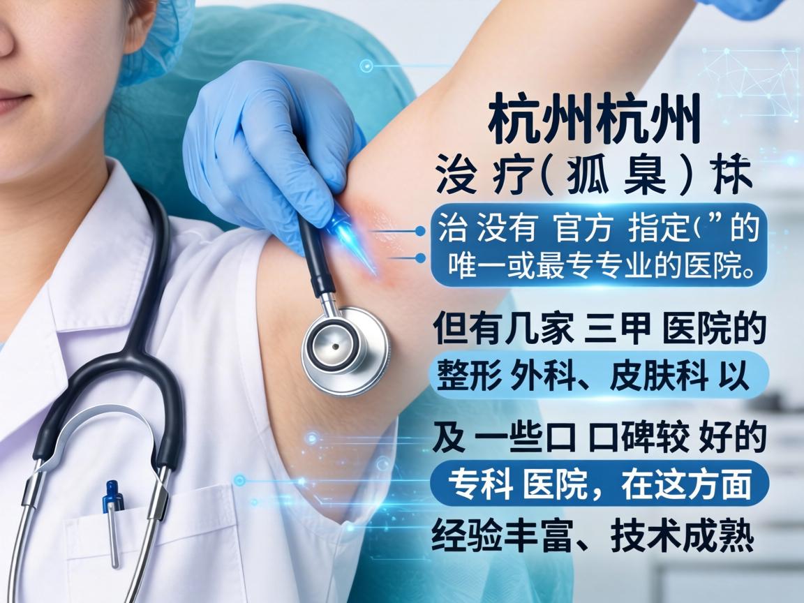 在杭州，治疗狐臭（腋臭）并没有官方指定的唯一或最专业的医院，但有几家三甲医院的整形外科、皮肤科以及一些口碑较好的专科医院在这方面经验丰富、技术成熟