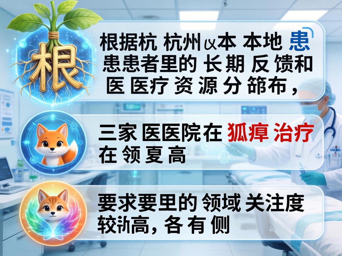 根据杭州本地患者的长期反馈和医疗资源分布，以下三家医院在狐臭治疗领域关注度较高，各有侧重