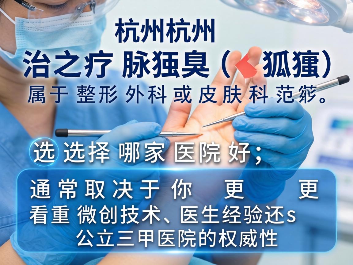 在杭州,治疗腋臭(狐臭)属于整形外科或皮肤科的范畴。选择哪家医院好,通常取决于你更看重微创技术、医生经验还是公立三甲医院的权威性 在杭州,治疗腋臭(狐臭)属于整形外科或皮肤科的范畴。选择哪家医院好,通常取决于你更看重微创技术、医生经验还是公立三甲医院的权威性