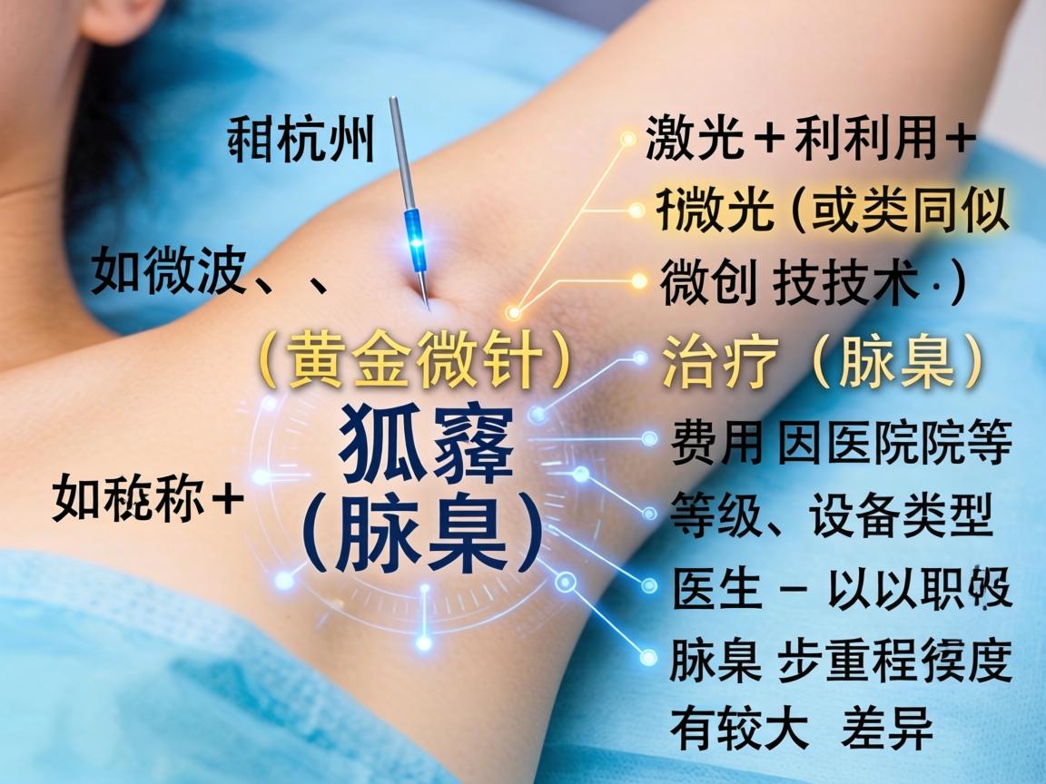 在杭州，利用激光（或类似微创技术，如微波、黄金微针）治疗狐臭（腋臭）的费用因医院等级、设备类型、医生职称以及腋臭的严重程度而有较大差异