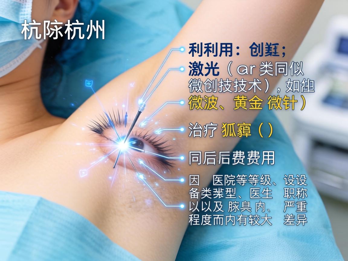 在杭州，利用激光（或类似微创技术，如微波、黄金微针）治疗狐臭（腋臭）的费用因医院等级、设备类型、医生职称以及腋臭的严重程度而有较大差异