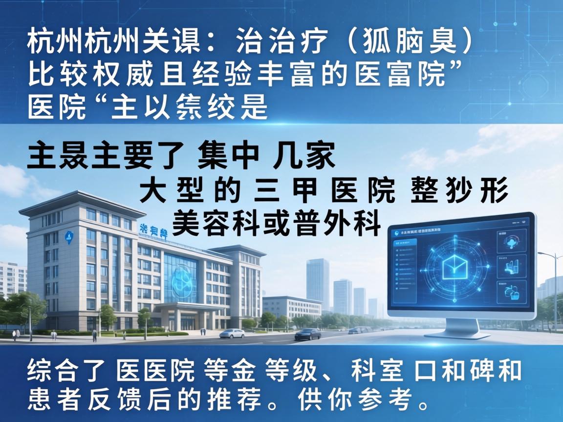 在杭州，治疗狐臭（腋臭）比较权威且经验丰富的医院，主要集中在几家大型的三甲医院整形美容科或普外科。以下是综合了医院等级、科室口碑和患者反馈后的推荐，供你参考