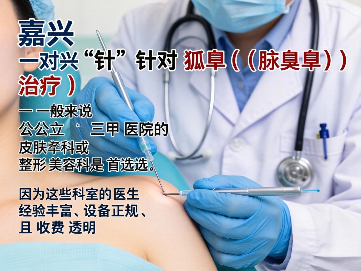 在嘉兴,针对狐臭(腋臭)的治疗,一般来说公立三甲医院的皮肤科或整形美容科是首选,因为这些科室的医生经验丰富、设备正规,且收费透明 在嘉兴,针对狐臭(腋臭)的治疗,一般来说公立三甲医院的皮肤科或整形美容科是首选,因为这些科室的医生经验丰富、设备正规,且收费透明