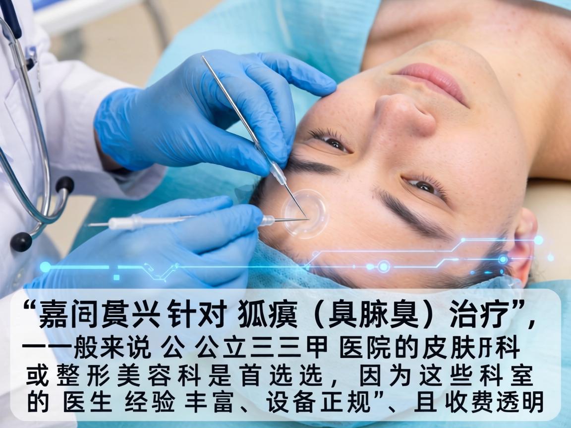在嘉兴,针对狐臭(腋臭)的治疗,一般来说公立三甲医院的皮肤科或整形美容科是首选,因为这些科室的医生经验丰富、设备正规,且收费透明 在嘉兴,针对狐臭(腋臭)的治疗,一般来说公立三甲医院的皮肤科或整形美容科是首选,因为这些科室的医生经验丰富、设备正规,且收费透明