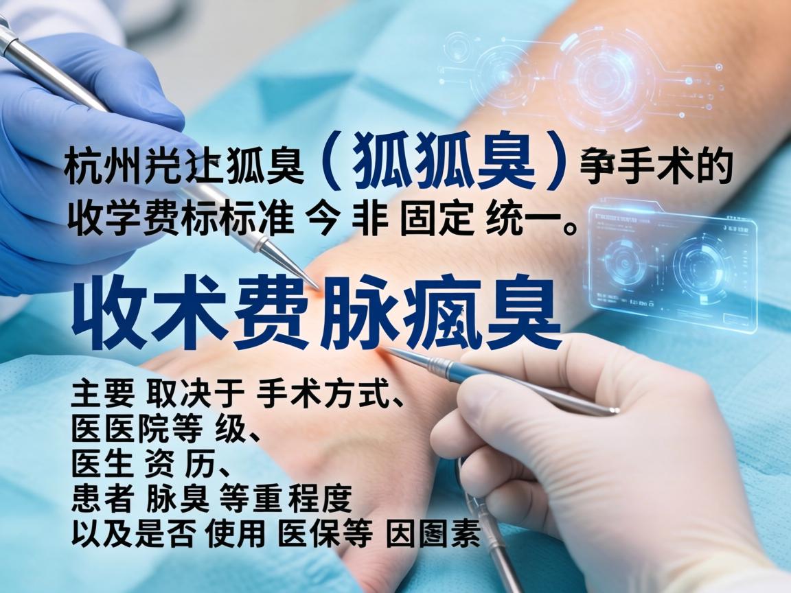 在杭州，腋臭（狐臭）手术的收费标准并非固定统一，主要取决于手术方式、医院等级、医生资历、患者腋臭严重程度以及是否使用医保等因素