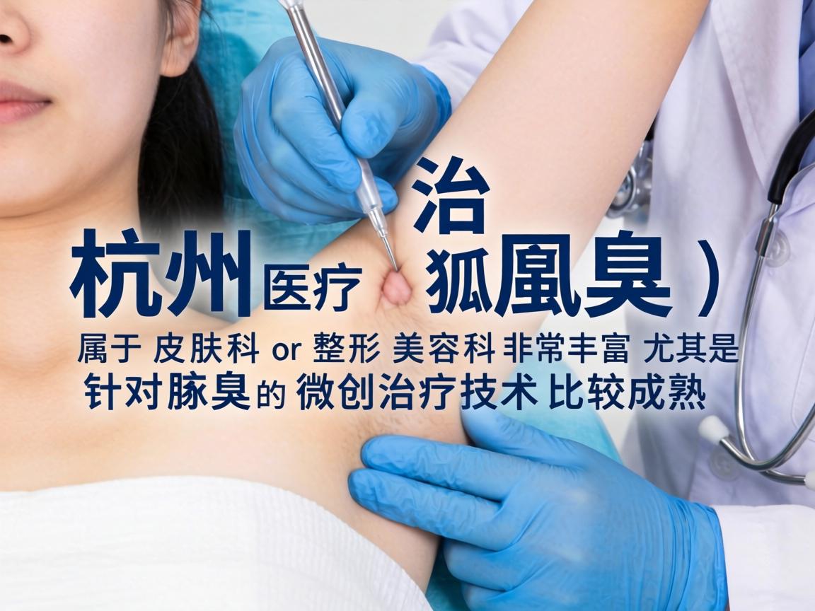 在杭州，治疗腋臭（狐臭）属于皮肤科或整形美容科的范畴。杭州的医疗资源非常丰富，尤其是针对腋臭的微创治疗技术比较成熟