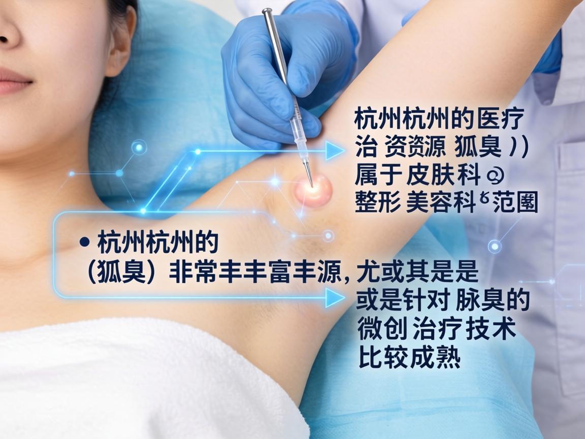 在杭州，治疗腋臭（狐臭）属于皮肤科或整形美容科的范畴。杭州的医疗资源非常丰富，尤其是针对腋臭的微创治疗技术比较成熟