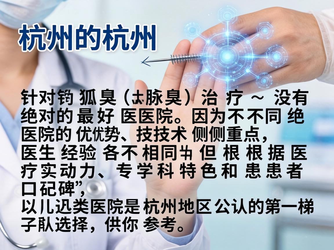 在杭州，针对狐臭（腋臭）的治疗，没有绝对的最好医院，因为不同医院的优势、技术侧重点和医生经验各不相同。但根据医疗实力、专科特色和患者口碑，以下几类医院是杭州地区公认的第一梯队选择，供你参考