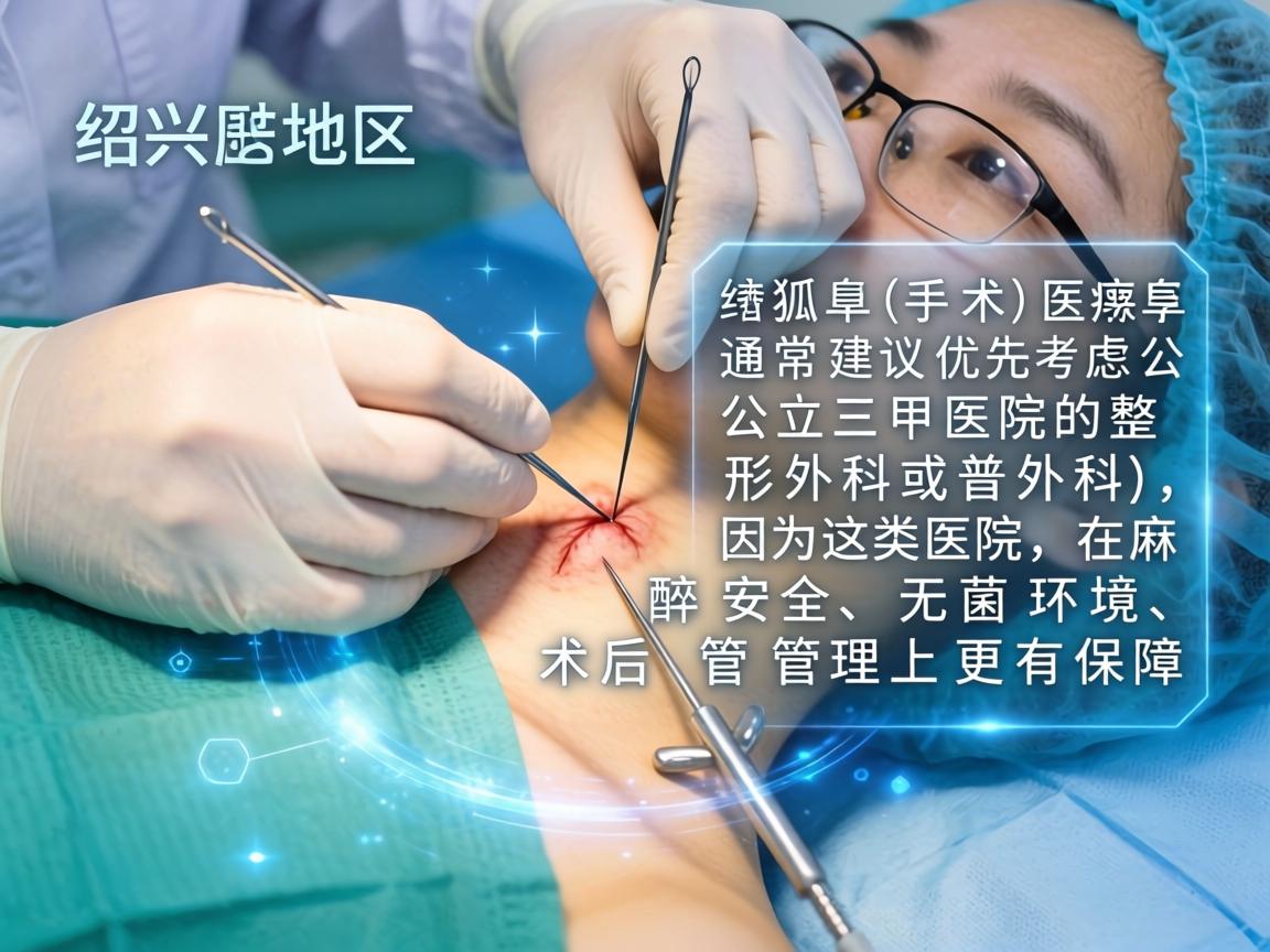 在绍兴地区，针对狐臭（腋臭）手术，通常建议优先考虑公立三甲医院的整形外科或普外科，因为这类医院在麻醉安全、无菌环境和术后管理上更有保障