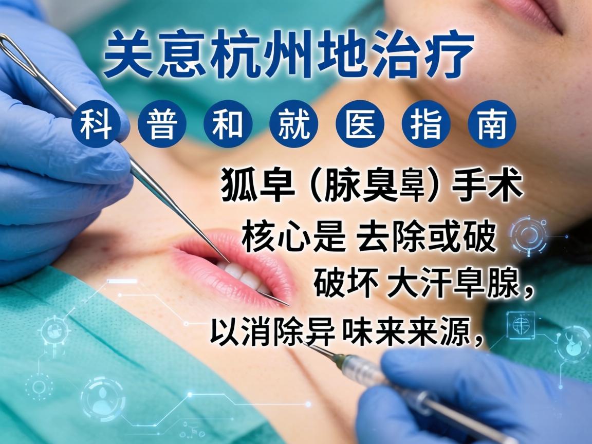 针对杭州地区的狐臭手术治疗，以下是详细的科普和就医指南。狐臭（腋臭）手术的核心是去除或破坏大汗腺，以消除异味来源