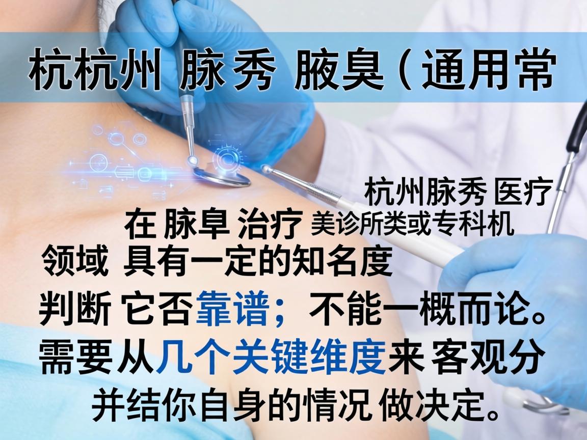 杭州腋秀腋臭（通常指杭州腋秀医疗美容诊所或类似专科机构）在腋臭治疗领域具有一定的知名度。判断它是否靠谱，不能一概而论，需要从几个关键维度来客观分析，并结合你自身的情况做决定
