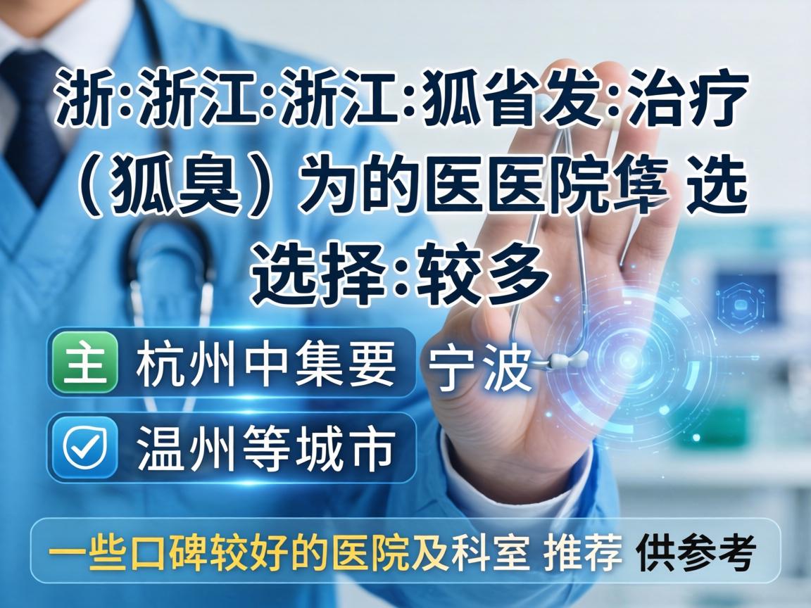 在浙江省，治疗狐臭（腋臭）的医院选择较多，主要集中在杭州、宁波、温州等城市。以下是一些口碑较好的医院及科室推荐，供参考