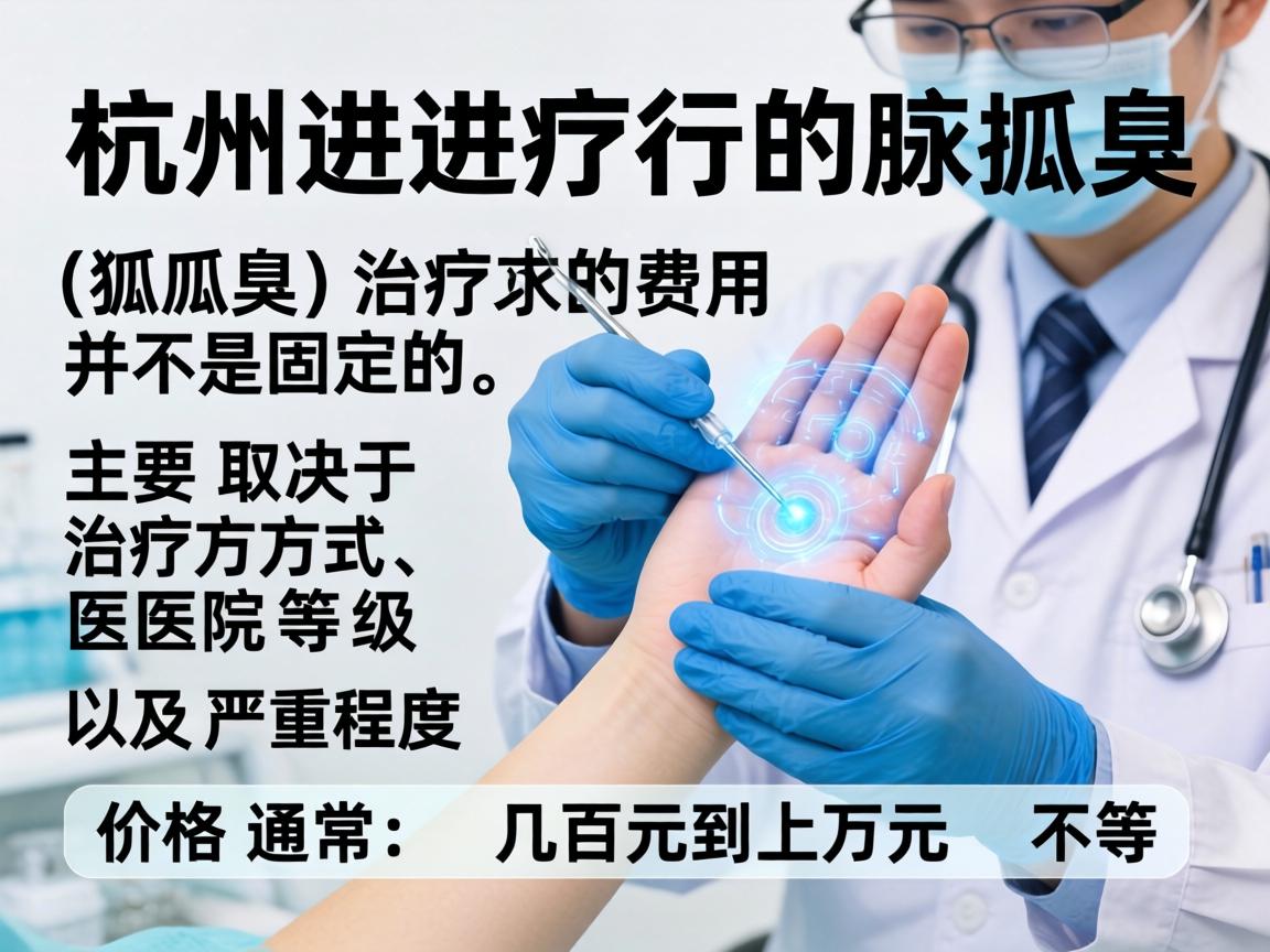 在杭州进行腋臭（狐臭）治疗的费用并不是固定的，主要取决于治疗方式、医院等级以及严重程度。价格通常在 几百元到上万元 不等