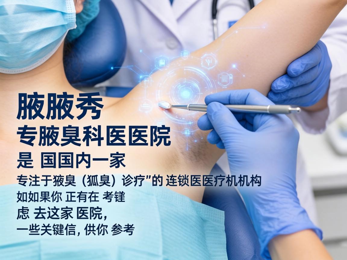 腋秀腋臭专科医院是国内一家专注于腋臭(狐臭)诊疗的连锁医疗机构。如果你正在考虑去这家医院,以下是一些关键信息供你参考 腋秀腋臭专科医院是国内一家专注于腋臭(狐臭)诊疗的连锁医疗机构。如果你正在考虑去这家医院,以下是一些关键信息供你参考