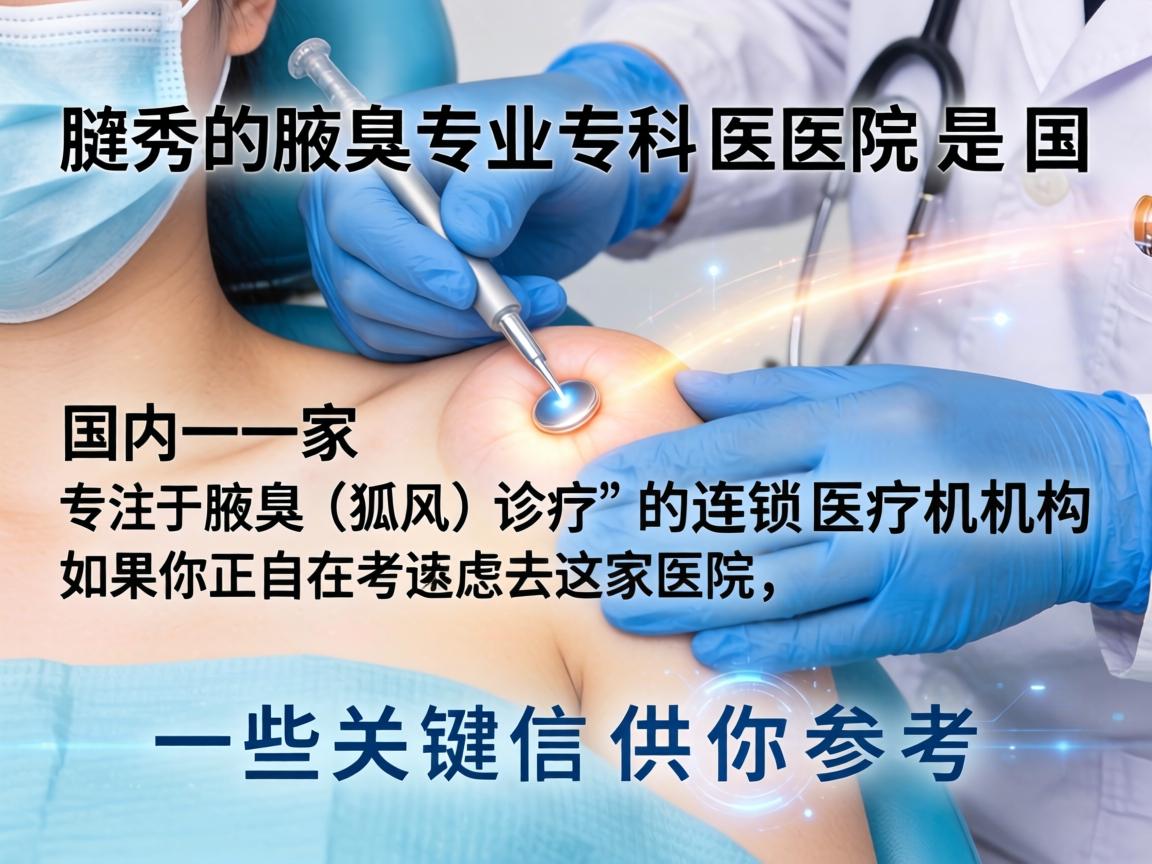 腋秀腋臭专科医院是国内一家专注于腋臭(狐臭)诊疗的连锁医疗机构。如果你正在考虑去这家医院,以下是一些关键信息供你参考 腋秀腋臭专科医院是国内一家专注于腋臭(狐臭)诊疗的连锁医疗机构。如果你正在考虑去这家医院,以下是一些关键信息供你参考