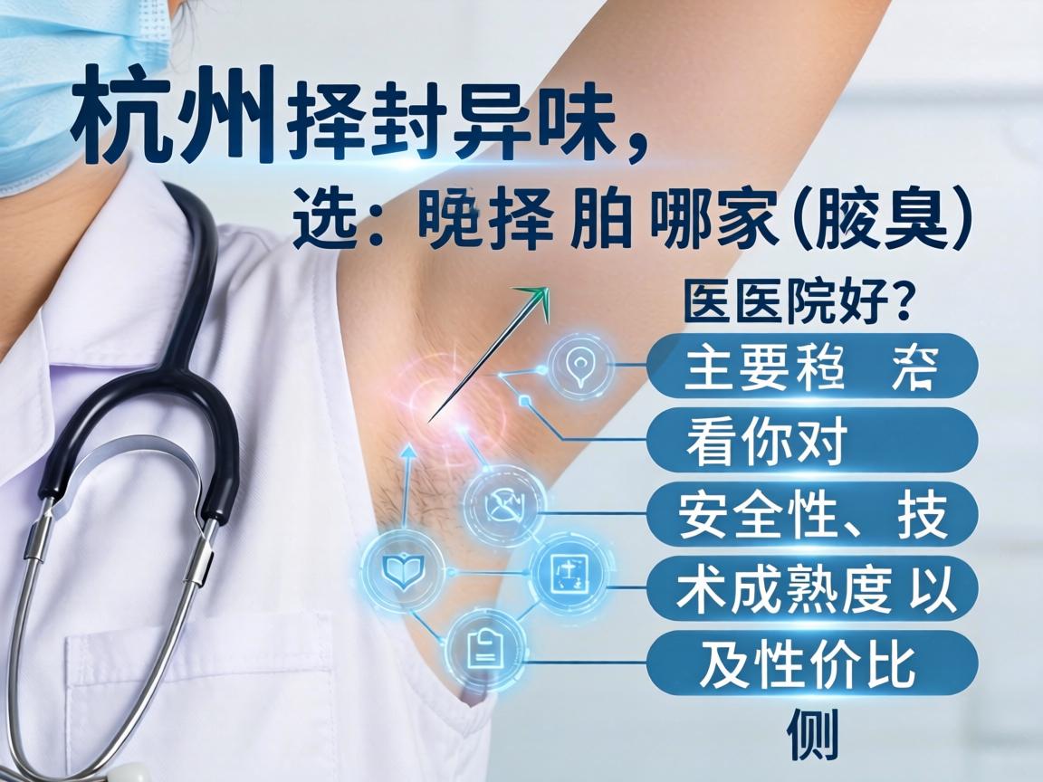 在杭州，针对腋下异味（腋臭）的治疗，选择哪家医院好，主要看你对安全性、技术成熟度以及性价比的侧重