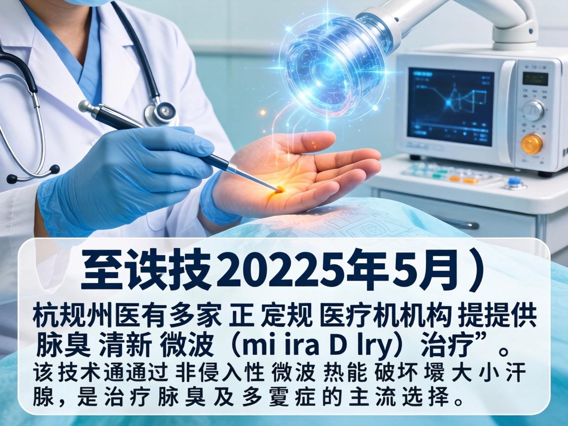 截至2025年5月,杭州有多家正规医疗机构提供腋臭清新微波(miraDry)治疗。该技术通过非侵入性微波热能破坏大小汗腺,是治疗腋臭及多汗症的主流选择 截至2025年5月,杭州有多家正规医疗机构提供腋臭清新微波(miraDry)治疗。该技术通过非侵入性微波热能破坏大小汗腺,是治疗腋臭及多汗症的主流选择