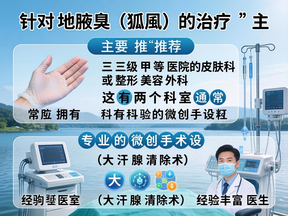 在湖州地区,针对腋臭(狐臭)的治疗,主要推荐三级甲等医院的皮肤科或整形美容外科。这两个科室通常拥有专业的微创手术设备(如大汗腺清除术)和经验丰富的医生 在湖州地区,针对腋臭(狐臭)的治疗,主要推荐三级甲等医院的皮肤科或整形美容外科。这两个科室通常拥有专业的微创手术设备(如大汗腺清除术)和经验丰富的医生
