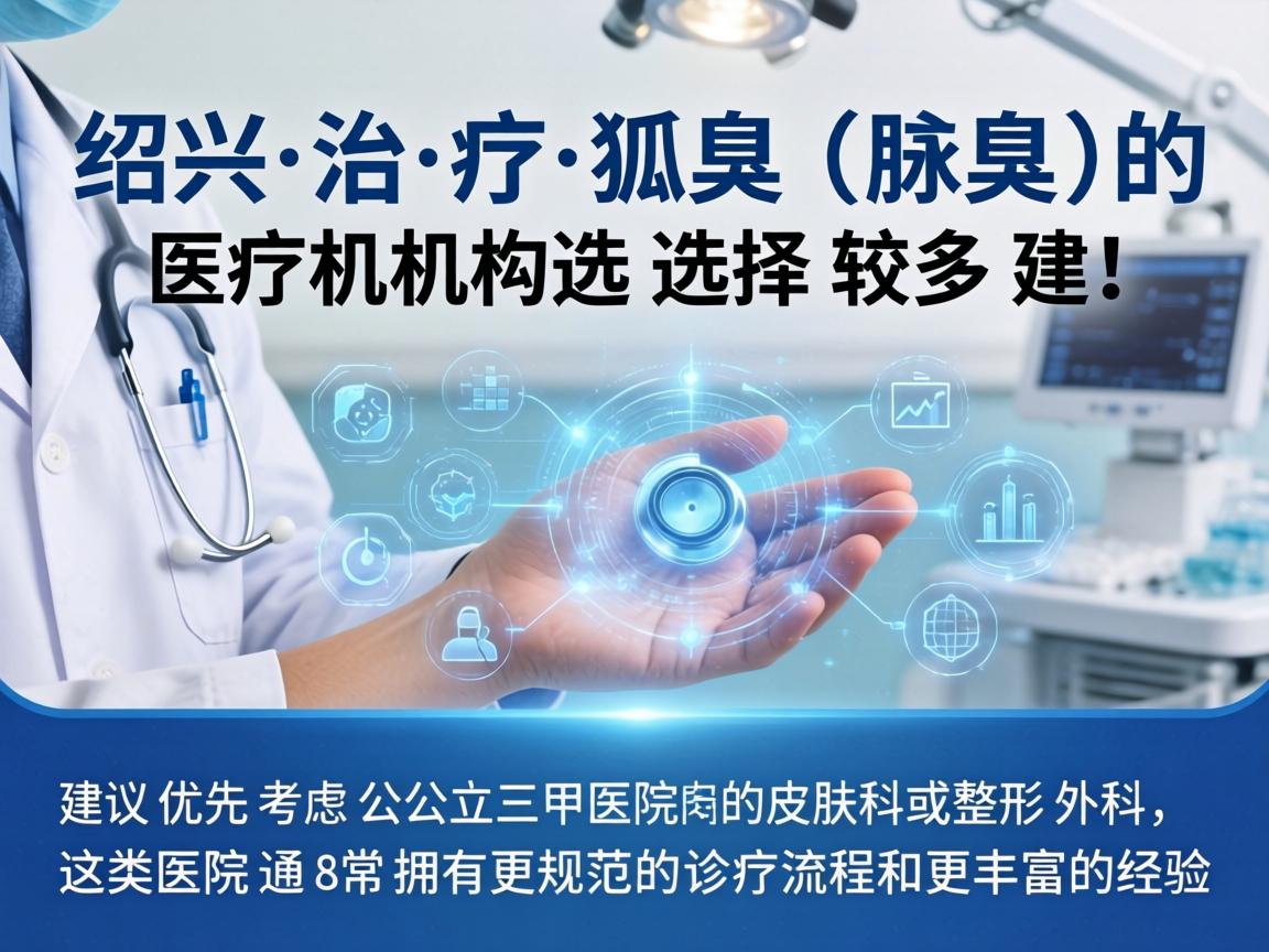 绍兴治疗狐臭(腋臭)的医疗机构选择较多,建议优先考虑公立三甲医院的皮肤科或整形外科,这类医院通常拥有更规范的诊疗流程和更丰富的经验。以下是具体建议 绍兴治疗狐臭(腋臭)的医疗机构选择较多,建议优先考虑公立三甲医院的皮肤科或整形外科,这类医院通常拥有更规范的诊疗流程和更丰富的经验。以下是具体建议