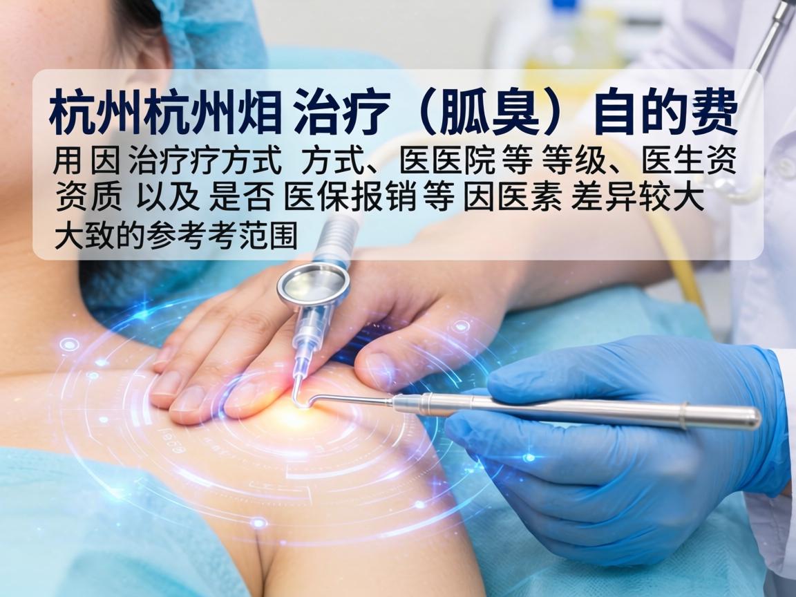 在杭州治疗狐臭(腋臭)的费用因治疗方式、医院等级、医生资质以及是否医保报销等因素差异较大。以下是大致的参考范围 在杭州治疗狐臭(腋臭)的费用因治疗方式、医院等级、医生资质以及是否医保报销等因素差异较大。以下是大致的参考范围