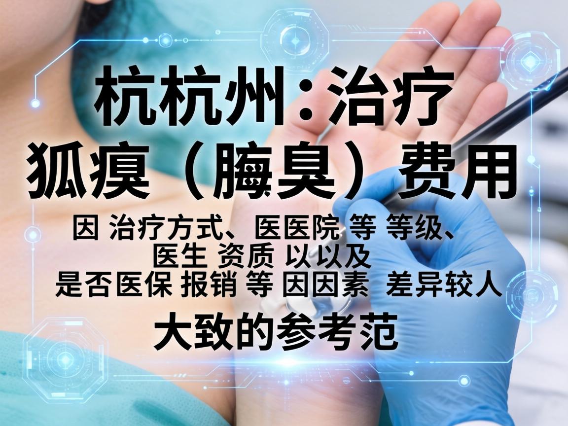 在杭州治疗狐臭(腋臭)的费用因治疗方式、医院等级、医生资质以及是否医保报销等因素差异较大。以下是大致的参考范围 在杭州治疗狐臭(腋臭)的费用因治疗方式、医院等级、医生资质以及是否医保报销等因素差异较大。以下是大致的参考范围