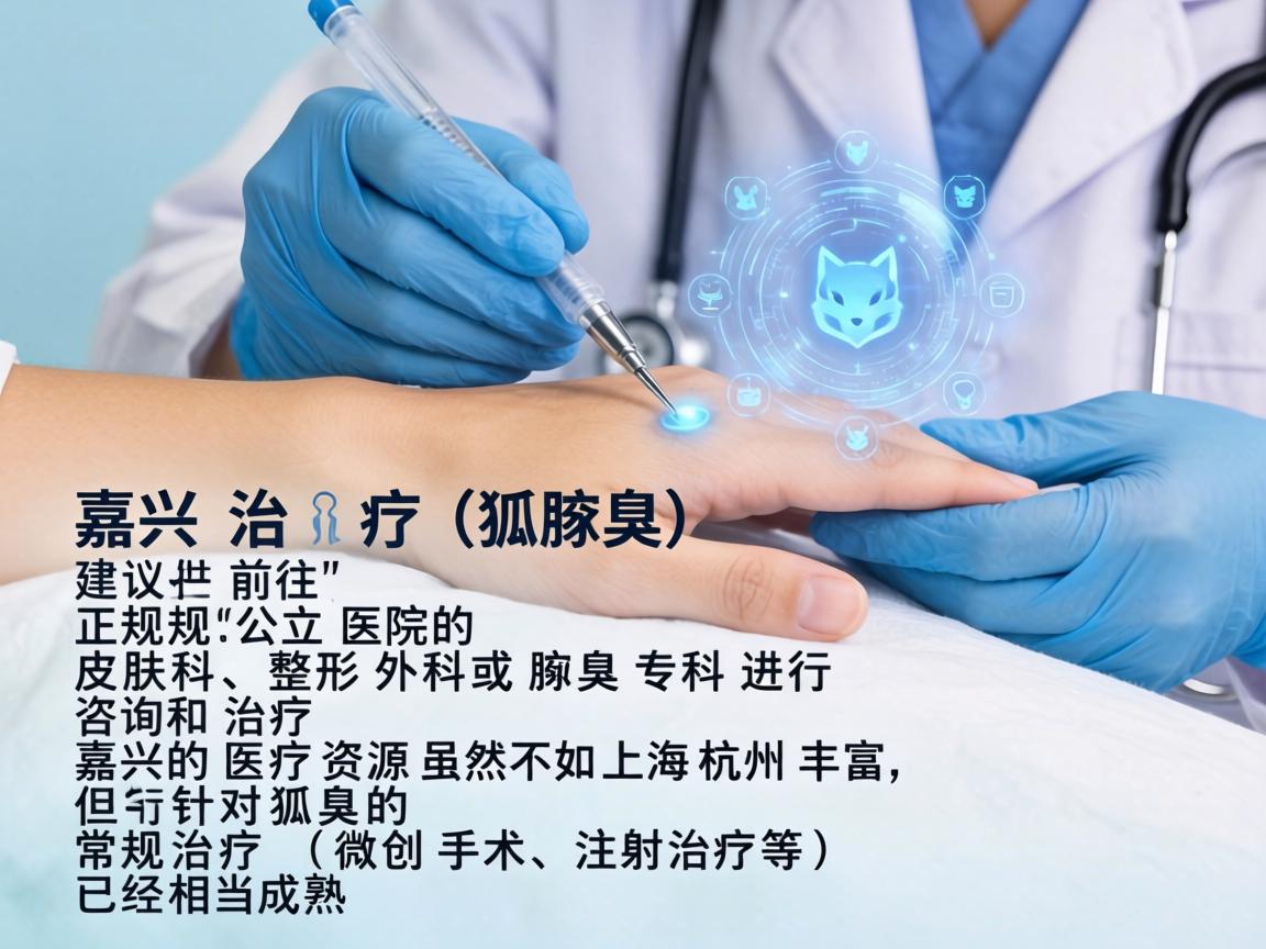 在嘉兴治疗狐臭(腋臭)建议前往正规公立医院的皮肤科、整形外科或腋臭专科进行咨询和治疗。嘉兴的医疗资源虽然不如上海杭州丰富,但针对狐臭的常规治疗(微创手术、注射治疗等)已经相当成熟 在嘉兴治疗狐臭(腋臭)建议前往正规公立医院的皮肤科、整形外科或腋臭专科进行咨询和治疗。嘉兴的医疗资源虽然不如上海杭州丰富,但针对狐臭的常规治疗(微创手术、注射治疗等)已经相当成熟