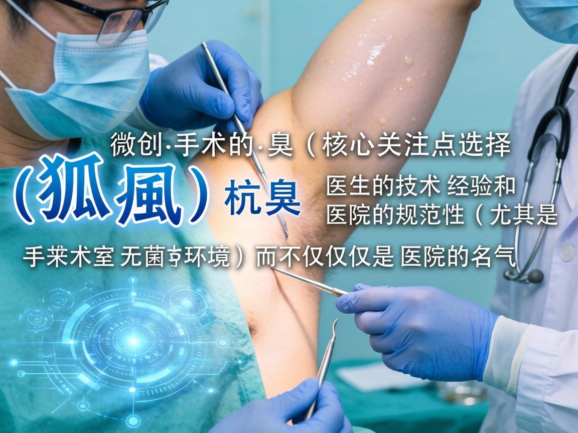 在杭州，关于腋臭（狐臭）微创手术的选择，核心关注点应该是医生的技术经验和医院的规范性（尤其是手术室的无菌环境）而不仅仅是医院的名气