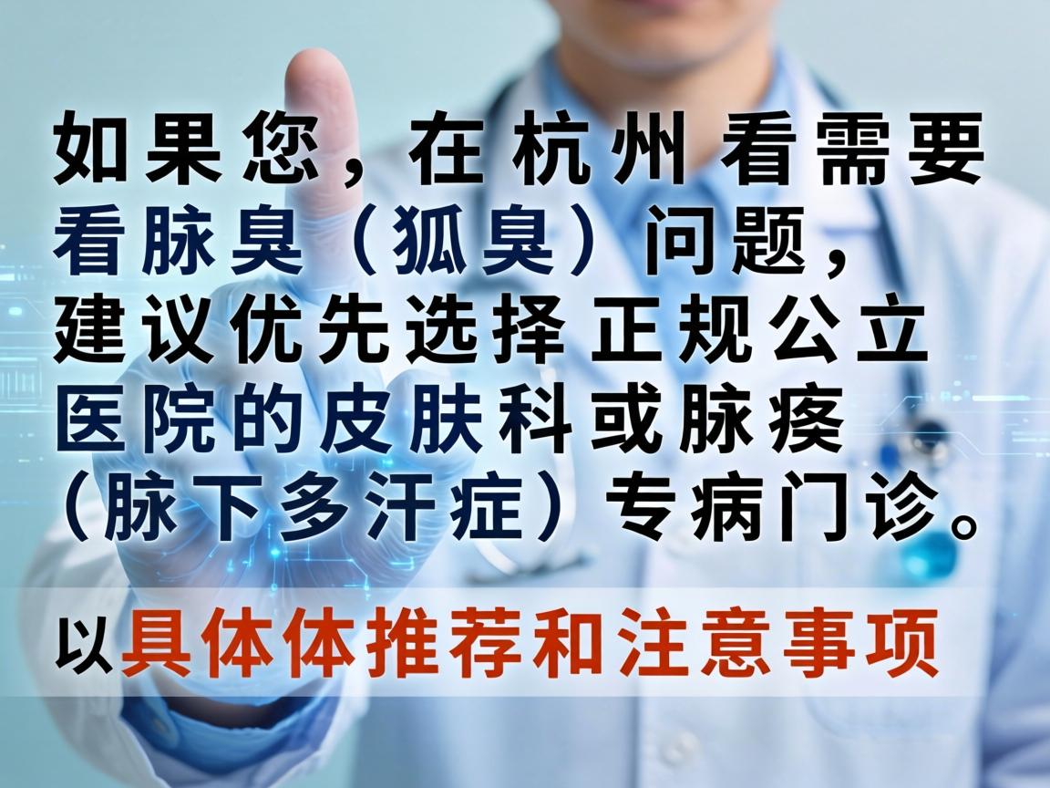 如果您在杭州需要看腋臭(狐臭)问题,建议优先选择正规公立医院的皮肤科或腋臭(腋下多汗症)专病门诊。以下是具体推荐和注意事项 如果您在杭州需要看腋臭(狐臭)问题,建议优先选择正规公立医院的皮肤科或腋臭(腋下多汗症)专病门诊。以下是具体推荐和注意事项