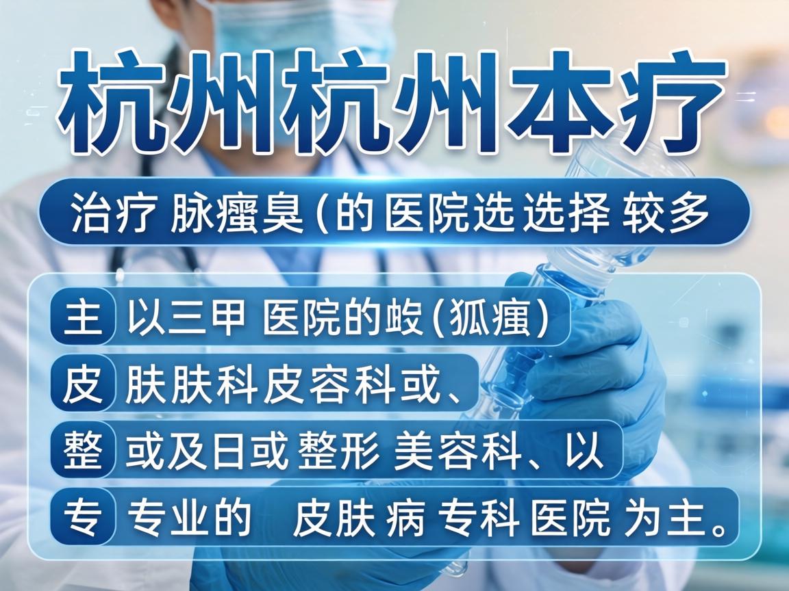 在杭州,治疗腋臭(狐臭)的医院选择较多,主要以三甲医院的皮肤科或整形美容科、以及专业的皮肤病专科医院为主 在杭州,治疗腋臭(狐臭)的医院选择较多,主要以三甲医院的皮肤科或整形美容科、以及专业的皮肤病专科医院为主