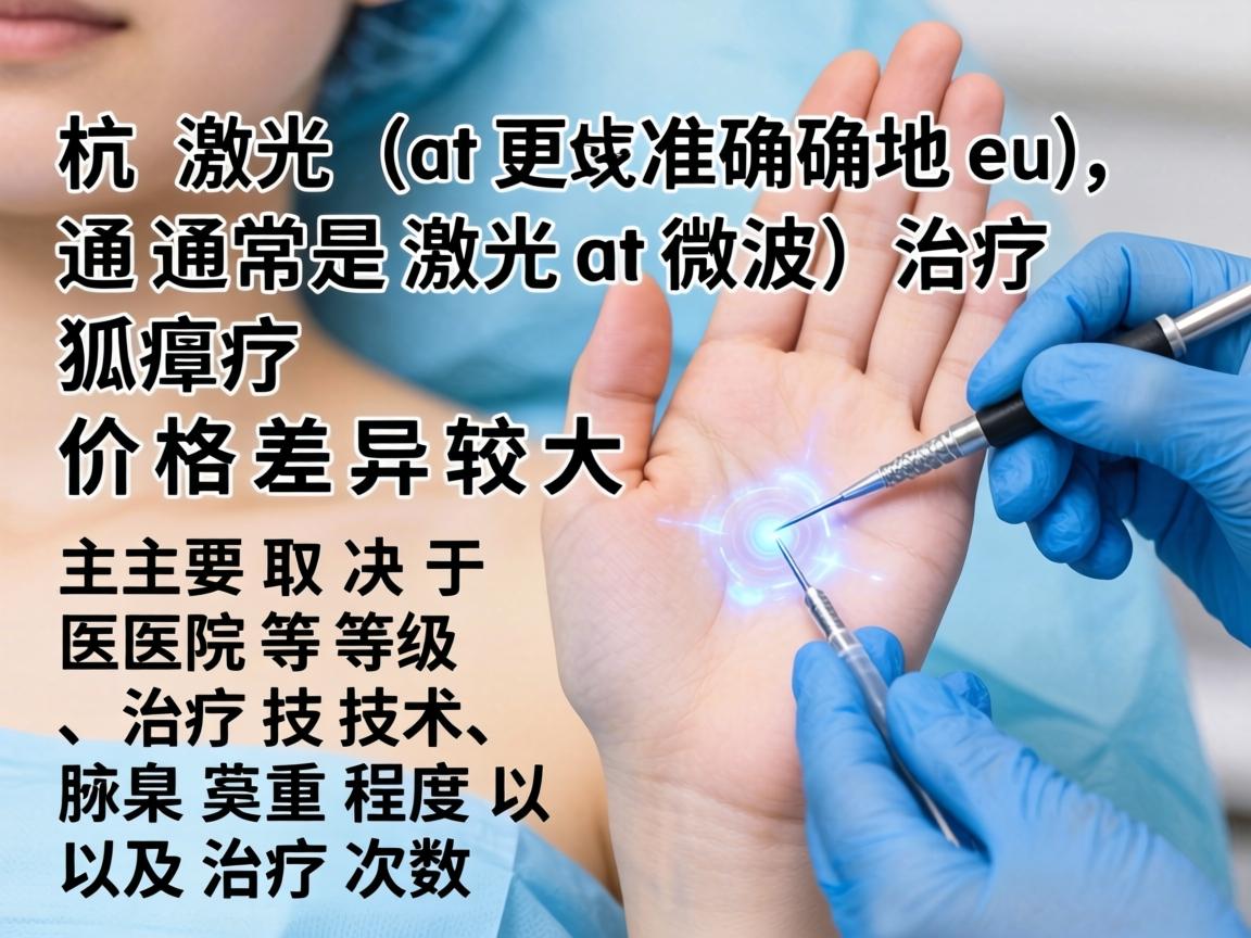 在杭州,激光(或更准确地说,通常是激光或微波)治疗狐臭的价格差异较大,主要取决于医院等级、治疗技术、腋臭严重程度以及治疗次数 在杭州,激光(或更准确地说,通常是激光或微波)治疗狐臭的价格差异较大,主要取决于医院等级、治疗技术、腋臭严重程度以及治疗次数