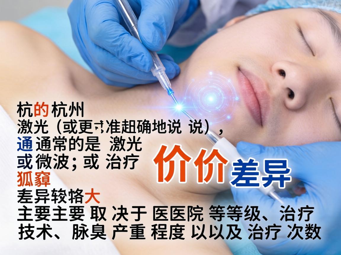 在杭州,激光(或更准确地说,通常是激光或微波)治疗狐臭的价格差异较大,主要取决于医院等级、治疗技术、腋臭严重程度以及治疗次数 在杭州,激光(或更准确地说,通常是激光或微波)治疗狐臭的价格差异较大,主要取决于医院等级、治疗技术、腋臭严重程度以及治疗次数