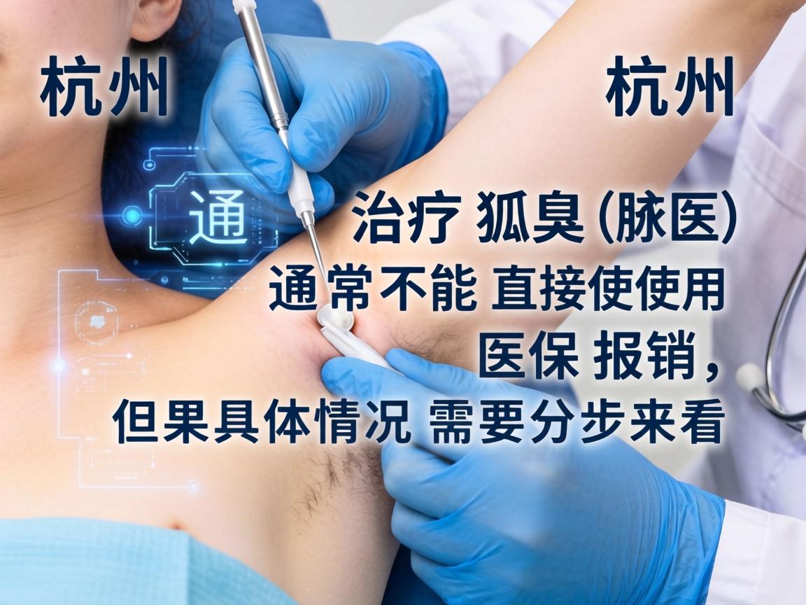 在杭州，治疗狐臭（腋臭）通常不能直接使用医保报销，但具体情况需要分步来看