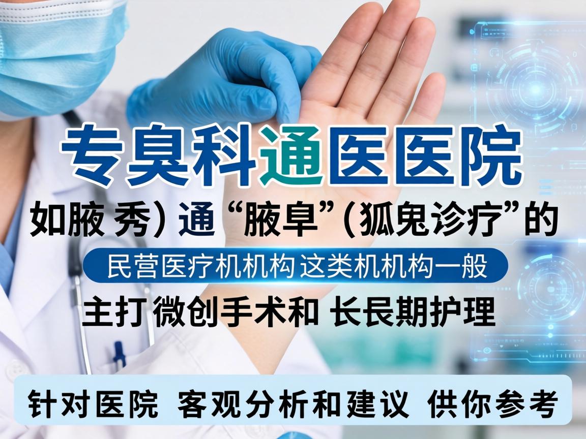 腋臭专科医院（如腋秀）通常是专注于腋臭（狐臭）诊疗的民营医疗机构。这类机构一般主打微创手术和长期护理。以下是针对此类医院的客观分析和建议，供你参考