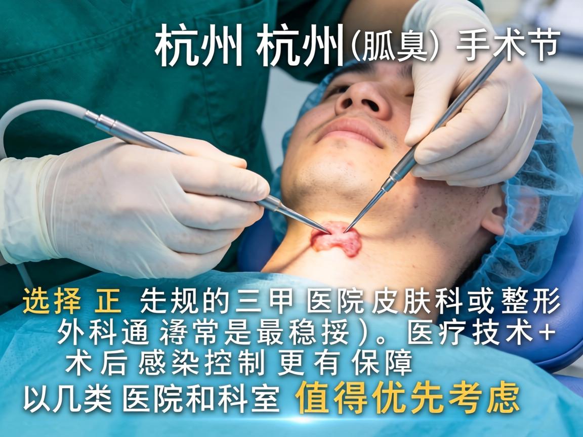 在杭州,对于狐臭(腋臭)手术,选择正规的三甲医院皮肤科或整形外科通常是最稳妥的,医疗技术和术后感染控制更有保障。以下几类医院和科室值得优先考虑 在杭州,对于狐臭(腋臭)手术,选择正规的三甲医院皮肤科或整形外科通常是最稳妥的,医疗技术和术后感染控制更有保障。以下几类医院和科室值得优先考虑