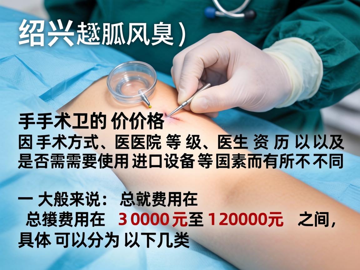 在绍兴,腋臭(狐臭)手术的价格因手术方式、医院等级、医生资历以及是否需要使用进口设备等因素而有所不同。一般来说,总费用在 3000元至12000元 之间,具体可以分为以下几类 在绍兴,腋臭(狐臭)手术的价格因手术方式、医院等级、医生资历以及是否需要使用进口设备等因素而有所不同。一般来说,总费用在 3000元至12000元 之间,具体可以分为以下几类