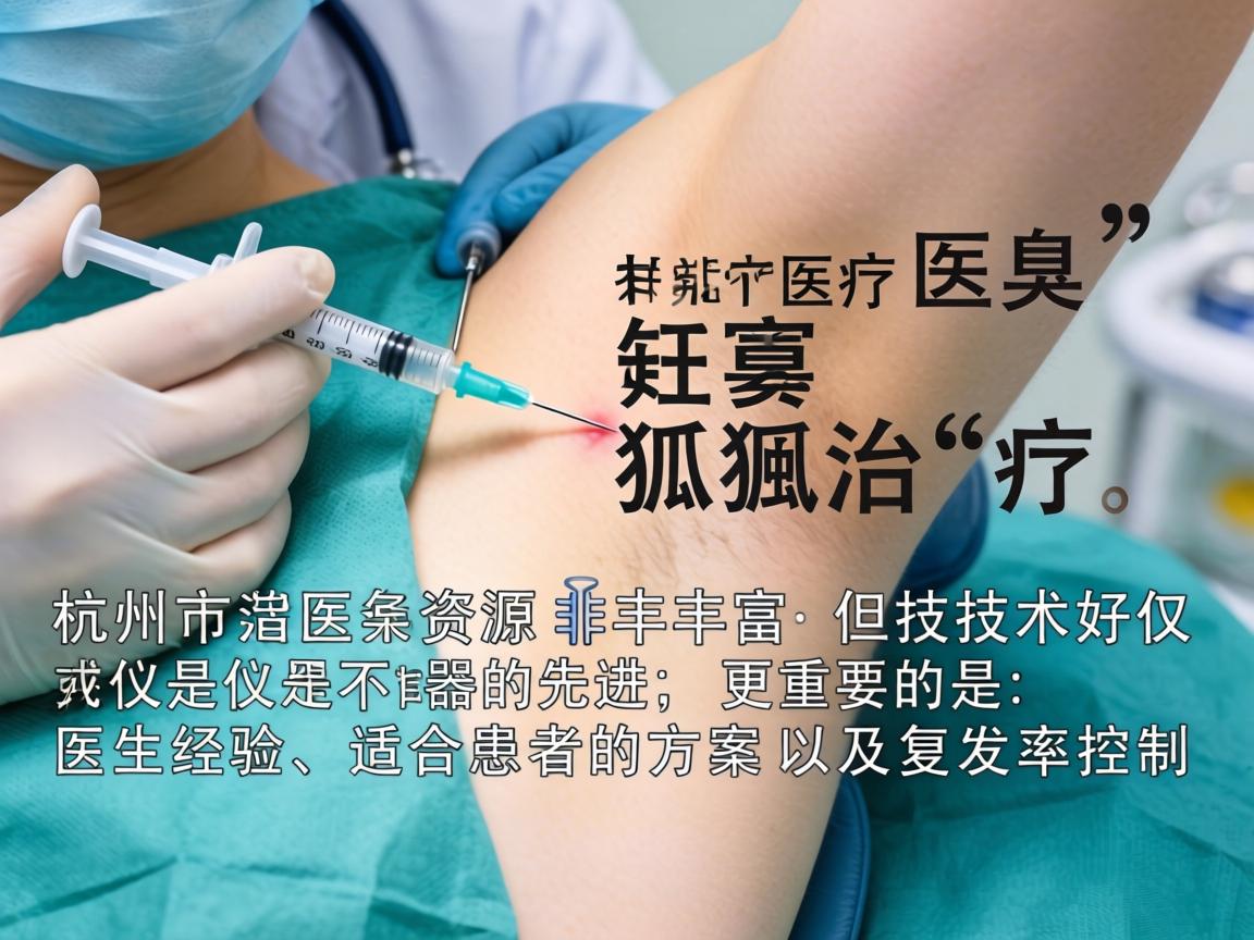 针对腋臭（狐臭）的治疗，杭州市的医疗资源非常丰富。但技术好并不仅仅是指手术或仪器的先进，更重要的是医生经验、适合患者的方案以及复发率控制