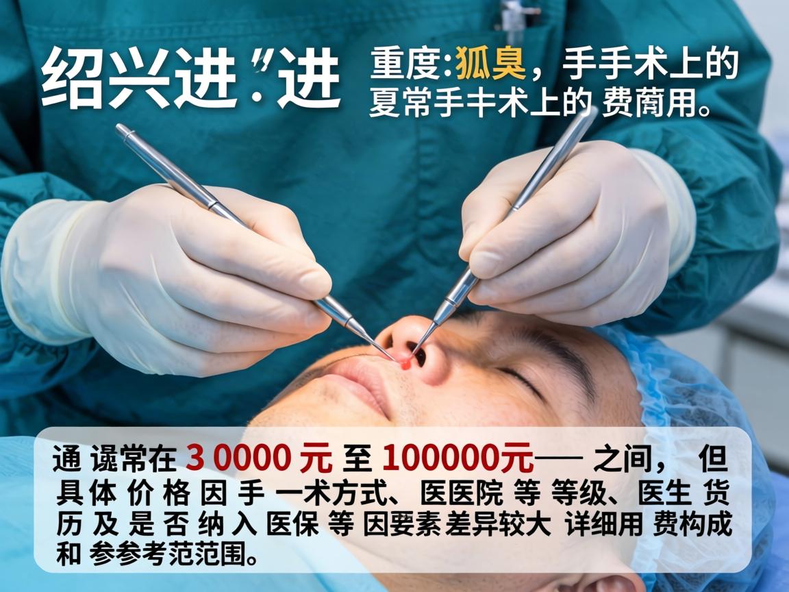 在绍兴进行重度狐臭手术的费用，通常在 3000元至10000元 之间，但具体价格因手术方式、医院等级、医生资历及是否纳入医保等因素差异较大。以下是详细的费用构成和参考范围