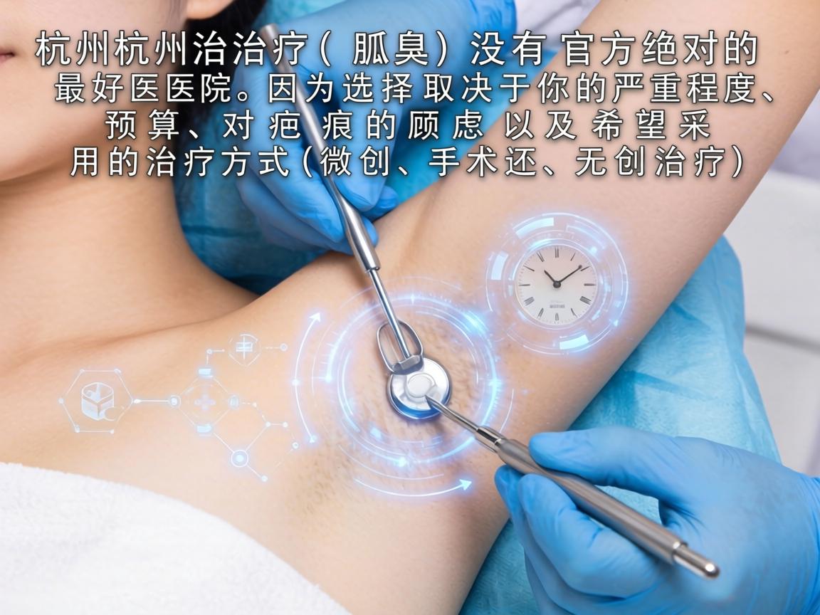 在杭州治疗狐臭（腋臭）没有官方绝对的最好医院，因为选择取决于你的严重程度、预算、对疤痕的顾虑以及希望采用的治疗方式（微创、手术还是无创治疗）