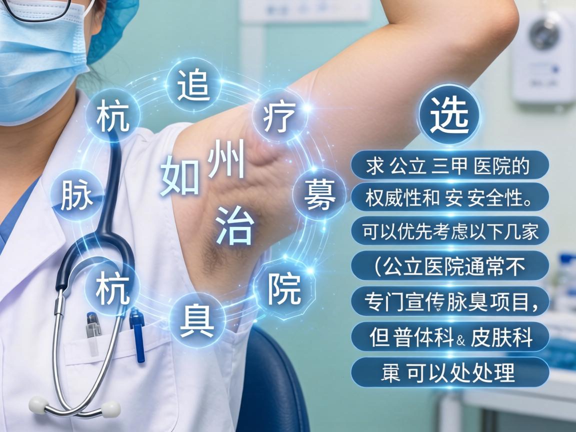 杭州治疗腋臭的医院选择,如果追求公立三甲医院的权威性和安全性,可以优先考虑以下几家(公立医院通常不专门宣传腋臭项目,但普外科或皮肤科可以处理) 杭州治疗腋臭的医院选择,如果追求公立三甲医院的权威性和安全性,可以优先考虑以下几家(公立医院通常不专门宣传腋臭项目,但普外科或皮肤科可以处理)