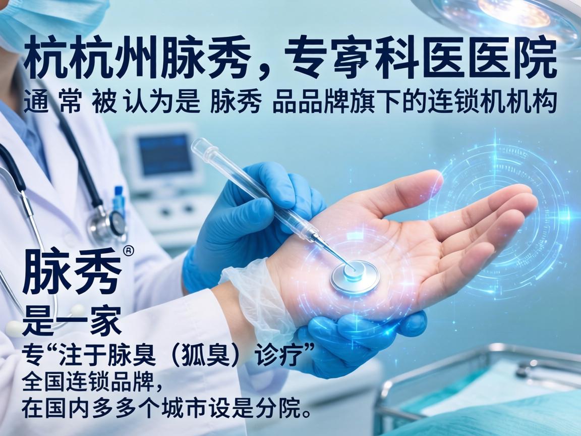 杭州腋秀腋臭专科医院通常被认为是腋秀品牌旗下的连锁机构。腋秀是一家专注于腋臭（狐臭）诊疗的全国连锁品牌，在国内多个城市设有分院