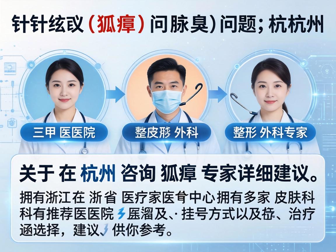 针对狐臭（腋臭）问题，杭州作为浙江省的医疗中心，拥有多家三甲医院的皮肤科和整形外科专家。以下是关于在杭州咨询狐臭专家的详细建议，涵盖推荐医院、挂号方式及治疗选择，供你参考