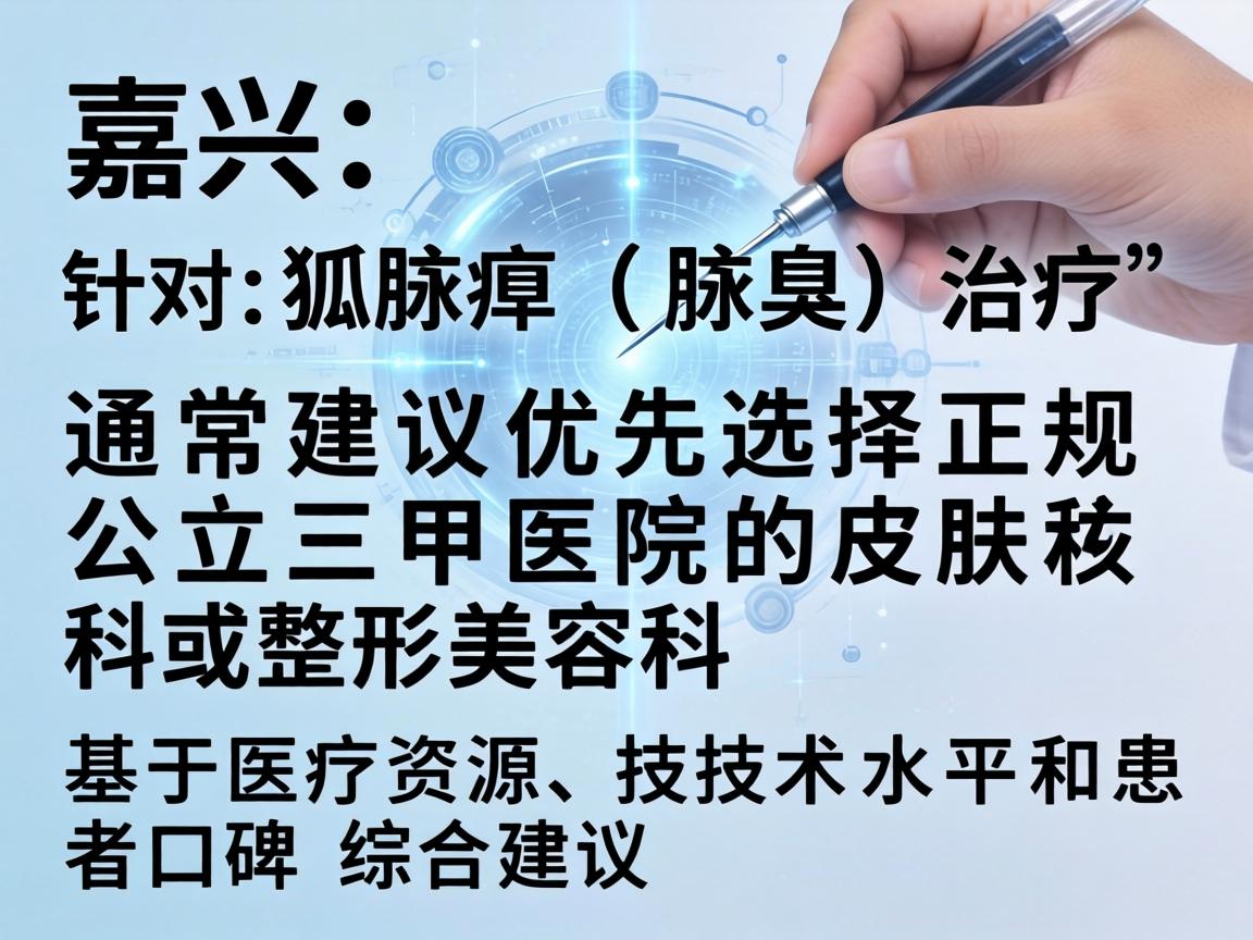 在嘉兴,针对狐臭(腋臭)的治疗,通常建议优先选择正规公立三甲医院的皮肤科或整形美容科。以下是基于医疗资源、技术水平和患者口碑的综合建议 在嘉兴,针对狐臭(腋臭)的治疗,通常建议优先选择正规公立三甲医院的皮肤科或整形美容科。以下是基于医疗资源、技术水平和患者口碑的综合建议