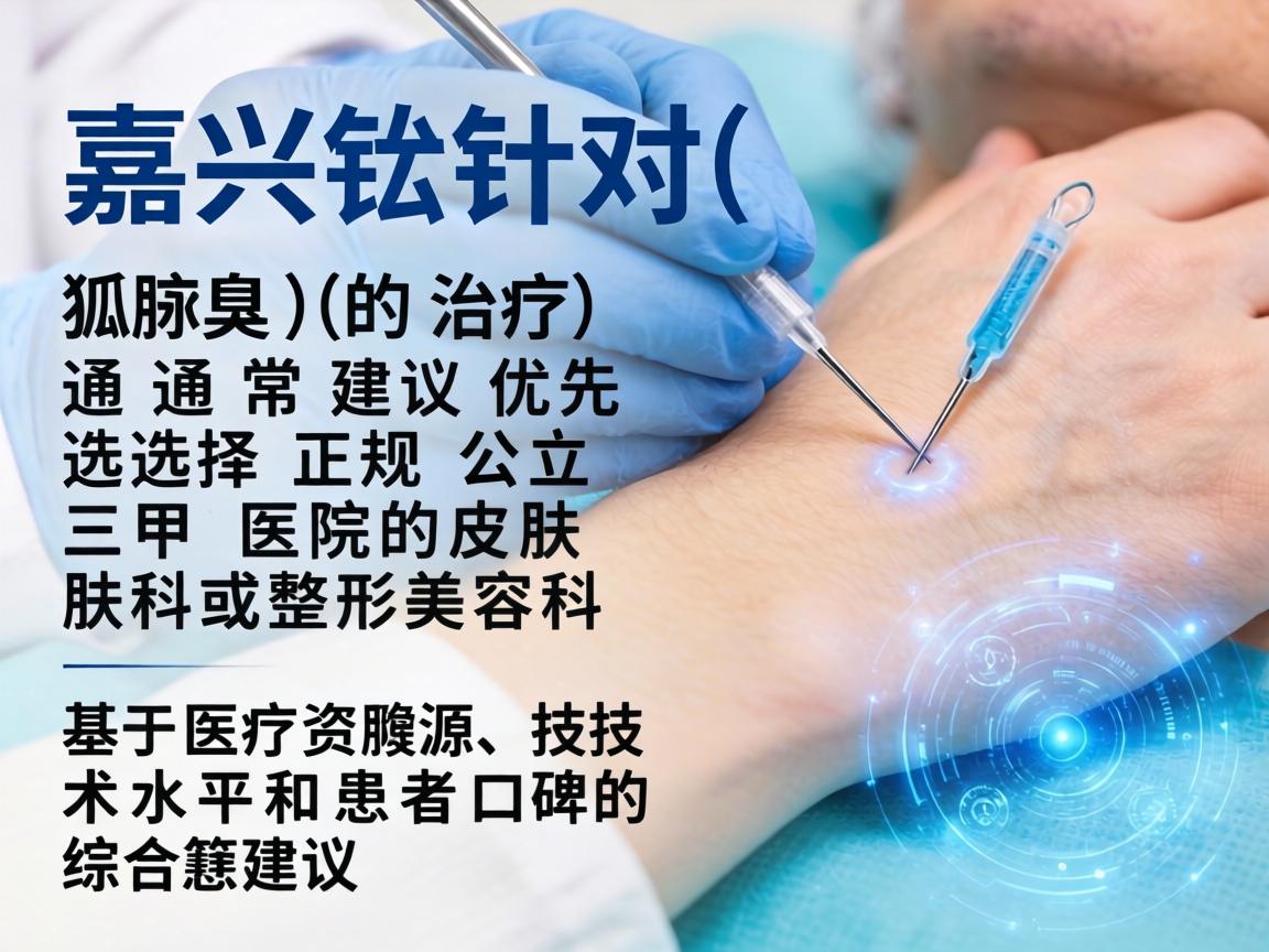 在嘉兴,针对狐臭(腋臭)的治疗,通常建议优先选择正规公立三甲医院的皮肤科或整形美容科。以下是基于医疗资源、技术水平和患者口碑的综合建议 在嘉兴,针对狐臭(腋臭)的治疗,通常建议优先选择正规公立三甲医院的皮肤科或整形美容科。以下是基于医疗资源、技术水平和患者口碑的综合建议