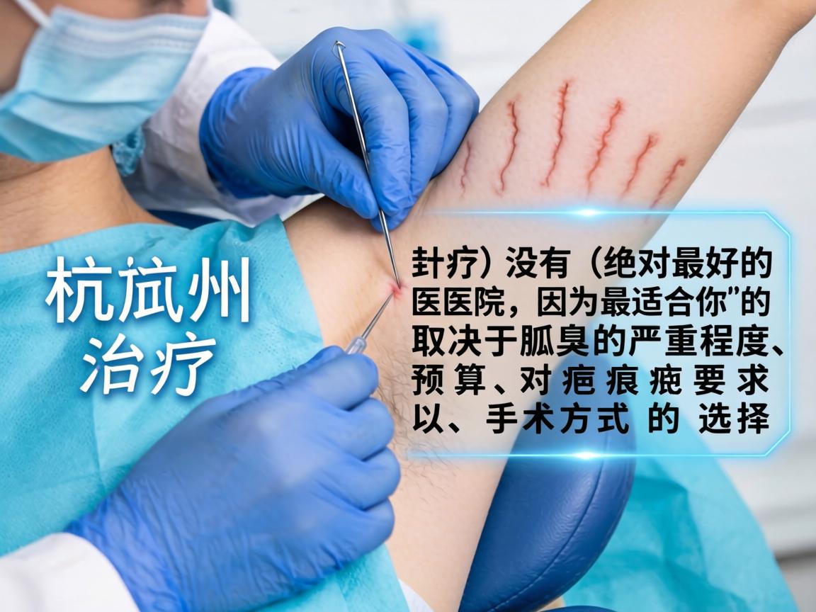 在杭州，针对腋臭（狐臭）的治疗，没有绝对最好的医院，因为最适合你的取决于腋臭的严重程度、预算、对疤痕的要求以及手术方式的选择